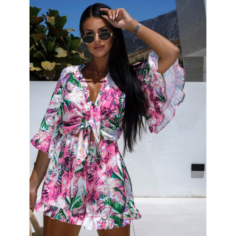 Robe mini portefeuille à imprimé zèbre pour dames Chic und Stil