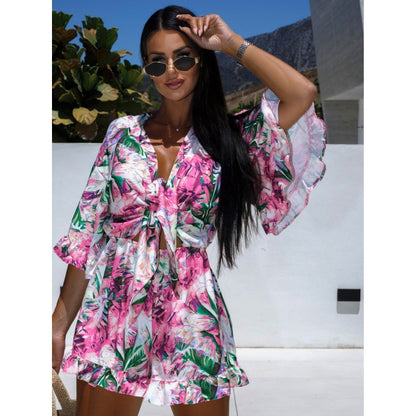 Robe mini portefeuille à imprimé zèbre pour dames Chic und Stil