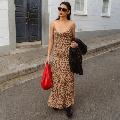 Robe longue à imprimé animal Chic und Stil pour femmes