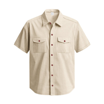 Chemise à manches courtes pour hommes avec surface structurée et poches poitrine pratiques Chic und Stil