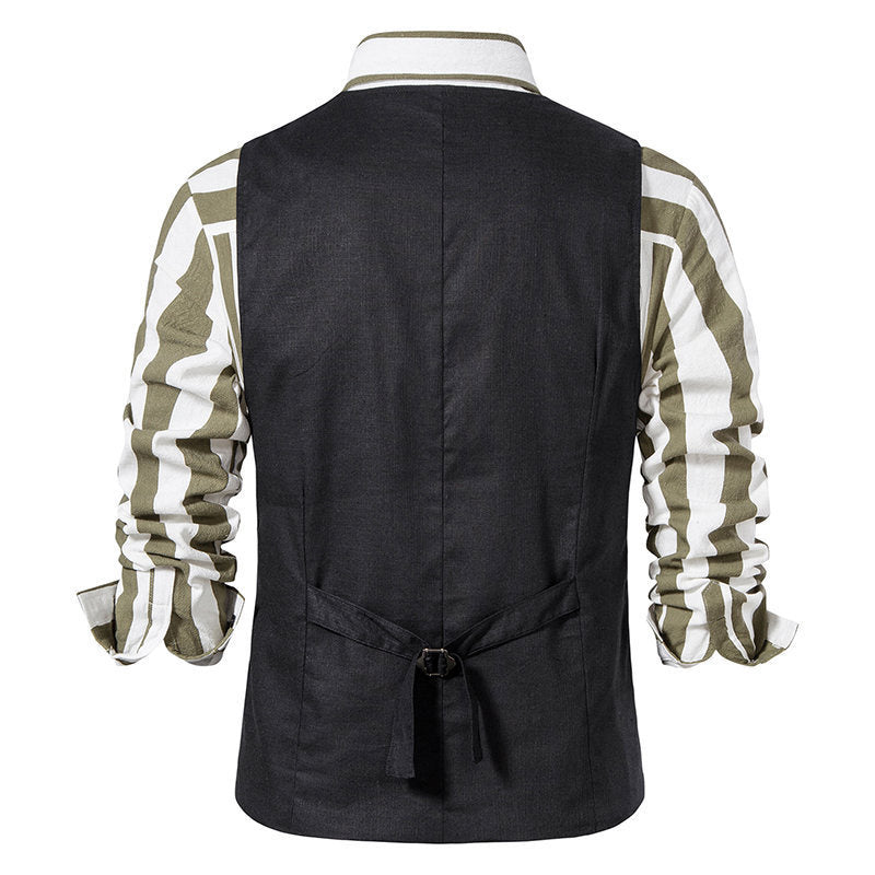 Formal vests for men with trendy striped pattern and practical pockets Chic and Style