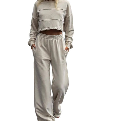 Chic and Style women's trendy crop top set and wide jogger pants