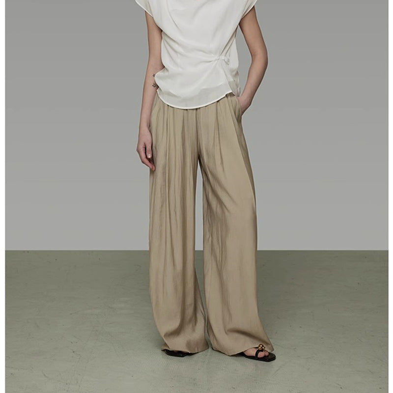 Elegant casual cut blouse set for women and wide fluid pants Chic und Stil