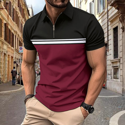 Men's Classic Sport Polo with Trendy Zipper Chic and Style