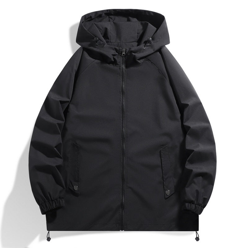 Functional men's jacket with adjustable hood collar and elastic sleeve cuffs Chic and Style