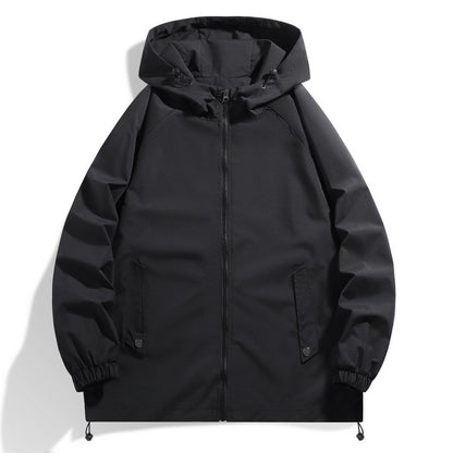 Functional men's jacket with adjustable hood collar and elastic sleeve cuffs Chic and Style