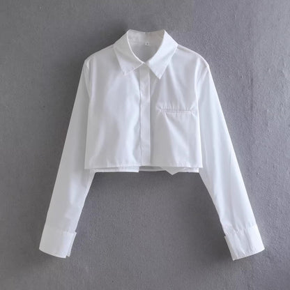 Blouse femme cropped avec col classique Chic und Stil