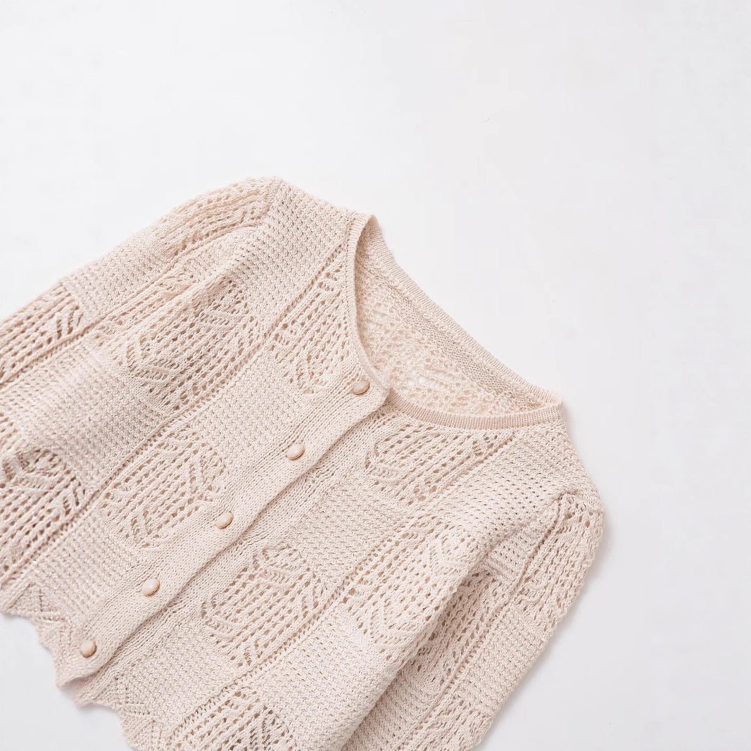 Dame gilet en tricot avec motif au crochet unique Chic und Stil