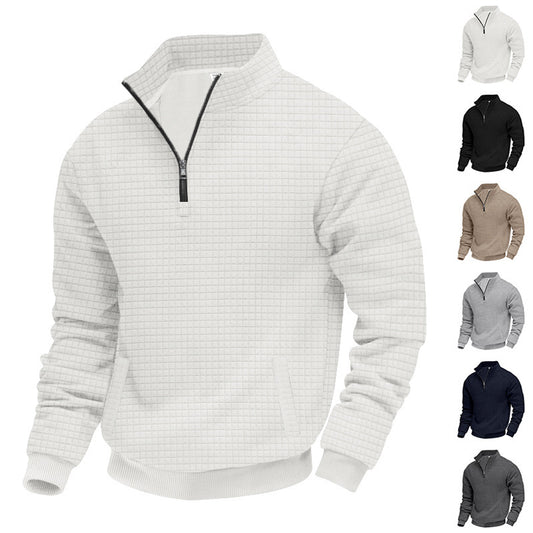 Sporty fleece pullover for men with half-zip Chic und Stil
