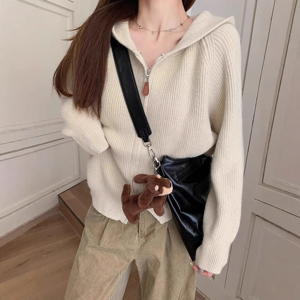 Dames hoodie à la mode avec fermeture éclair et design texturé Chic und Stil