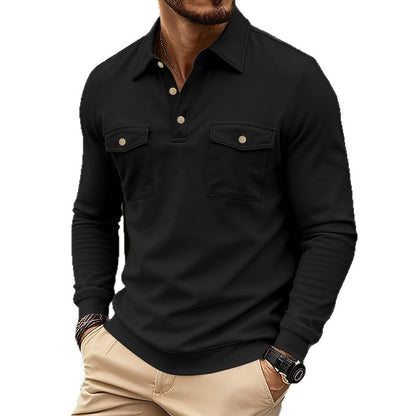Chemise à manches longues pour hommes avec poches poitrine pratiques et décolleté Henley moderne Chic und Stil