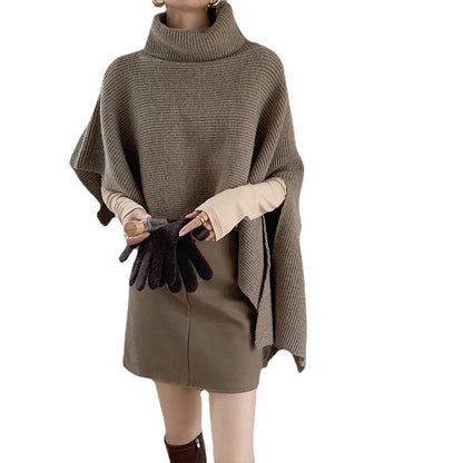 Pull en tricot oversize pour femmes avec col montant Chic und Stil
