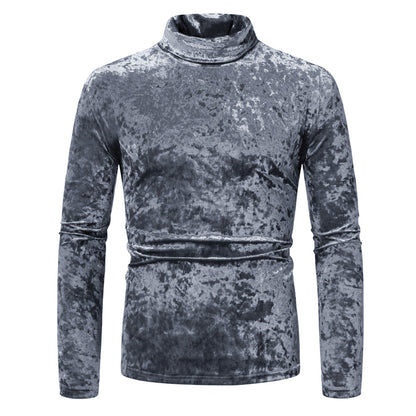 Pull-over élégant pour homme à col roulé en tissu velouté Chic und Stil