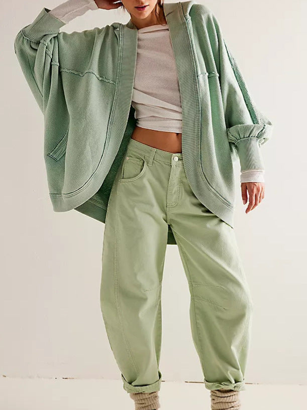 Dames hoodie oversize tendance avec tissage structuré Chic und Stil