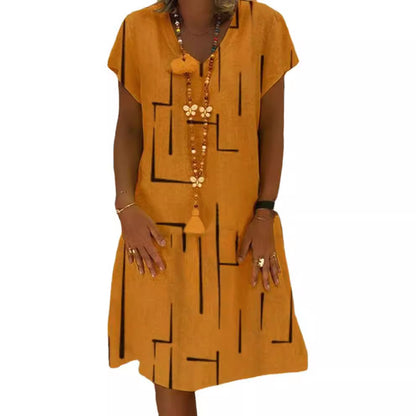Robe tunique confortable pour femmes avec des motifs graphiques modernes Chic und Stil