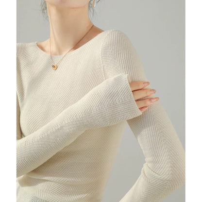 Haut à manches longues texturé pour femmes Chic und Stil