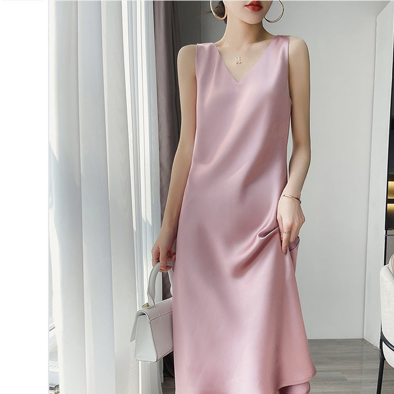 Robe Maxi Élégante à Col V pour Femmes Chic und Stil