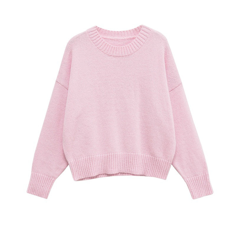 Pull oversized confortable pour femmes avec col rond et larges poignets Chic und Stil