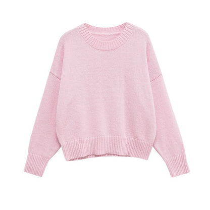 Pull oversized confortable pour femmes avec col rond et larges poignets Chic und Stil