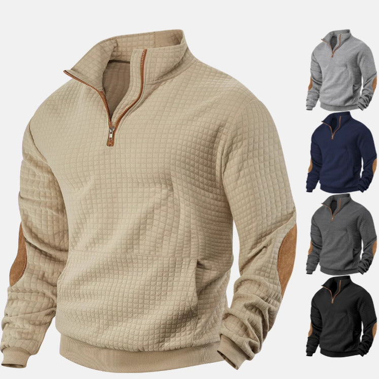 Fleece pullover for men with high collar and practical pockets Chic und Stil