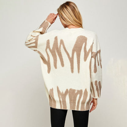 Pull femme décontracté en tricot avec motif unique Chic und Stil