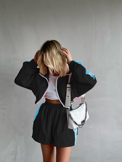 Veste coupe-vent sportive et stylée pour femmes avec shorts Chic und Stil
