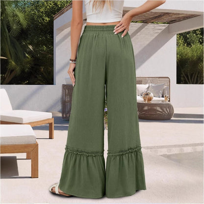 Chic and Stylish Soft Palazzo Pants for Women with Playful Hem