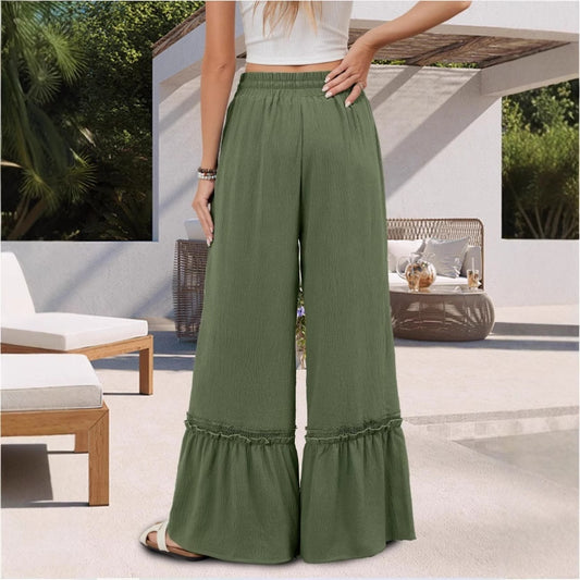 Chic and Stylish Soft Palazzo Pants for Women with Playful Hem