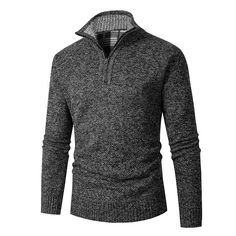 Pullover pour hommes avec col haut et zip pratique Chic und Stil