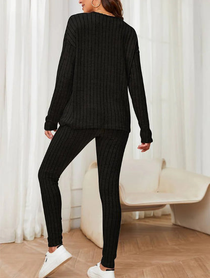Dames Pull à manches longues en tricot avec structure côtelée Chic und Stil
