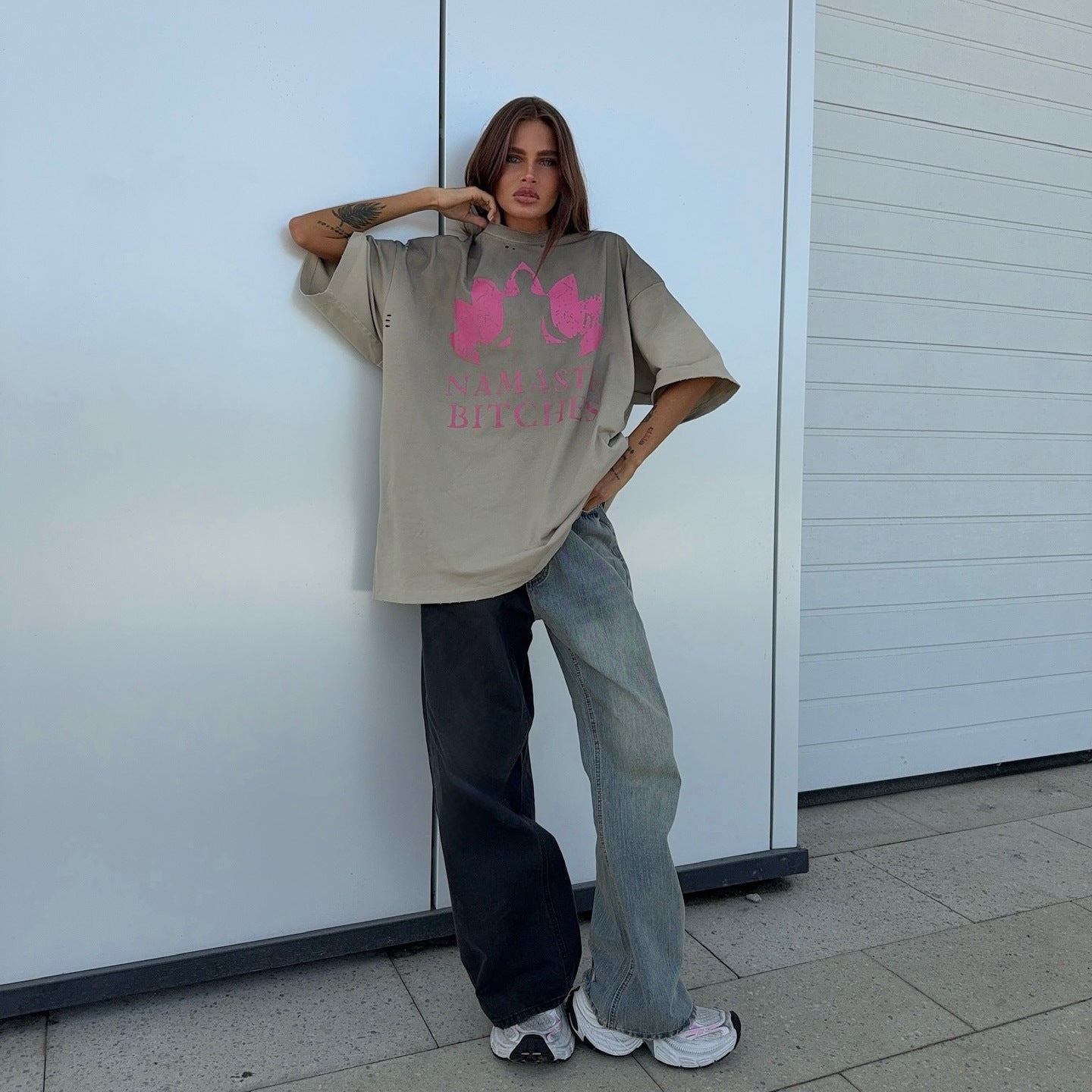 Dames Designer Baggy-Jeans Chic und Stil