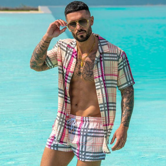Hommes Ensemble de plage élégant à manches courtes Chic und Stil