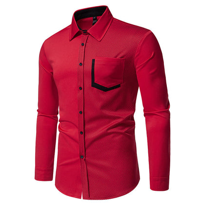 Chemise à manches longues pour hommes avec des éléments de design contrastants et une poche poitrine pratique Chic und Stil