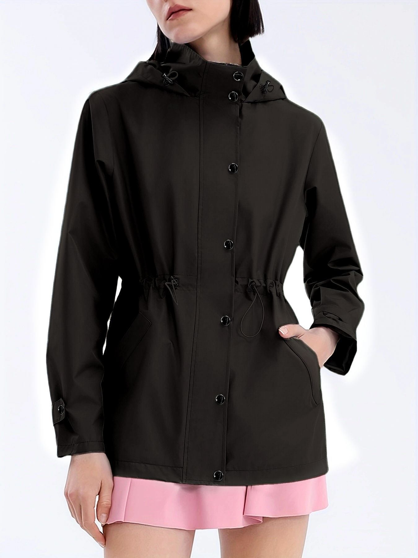 Functional practical jacket for women with adjustable waist and hood Chic and Style