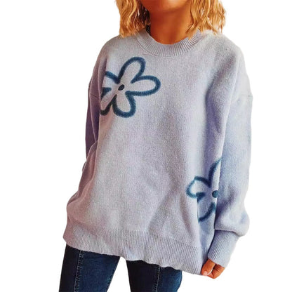 Pull en tricot pour femmes avec des accents floraux et une coupe décontractée Chic und Stil