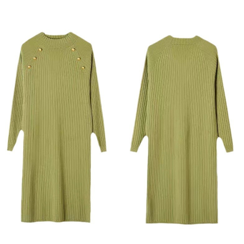 Robe en tricot pour femmes avec des détails de boutons décoratifs et une fine texture côtelée Chic und Stil