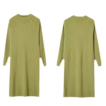 Robe en tricot pour femmes avec des détails de boutons décoratifs et une fine texture côtelée Chic und Stil