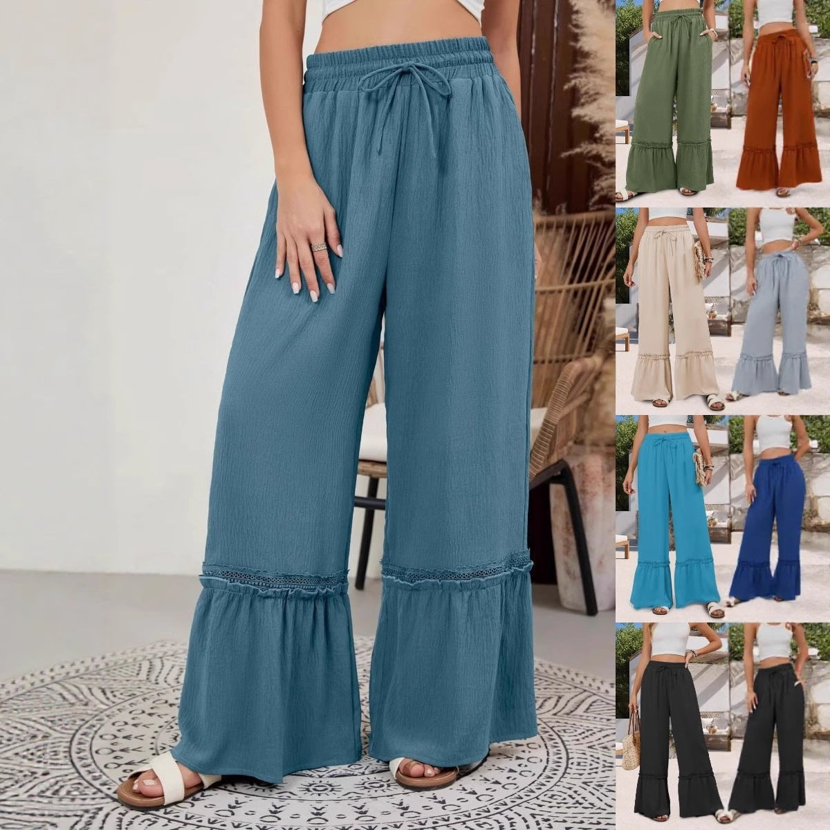Chic and Stylish Soft Palazzo Pants for Women with Playful Hem