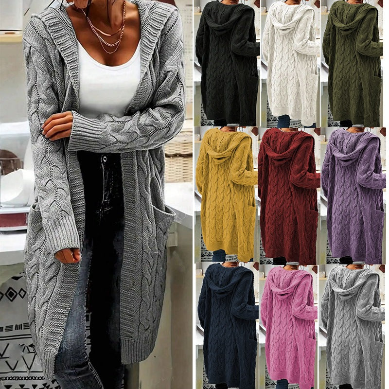 Veste en grosse maille pour dames avec des motifs en relief de haute qualité et des poches pratiques Chic und Stil