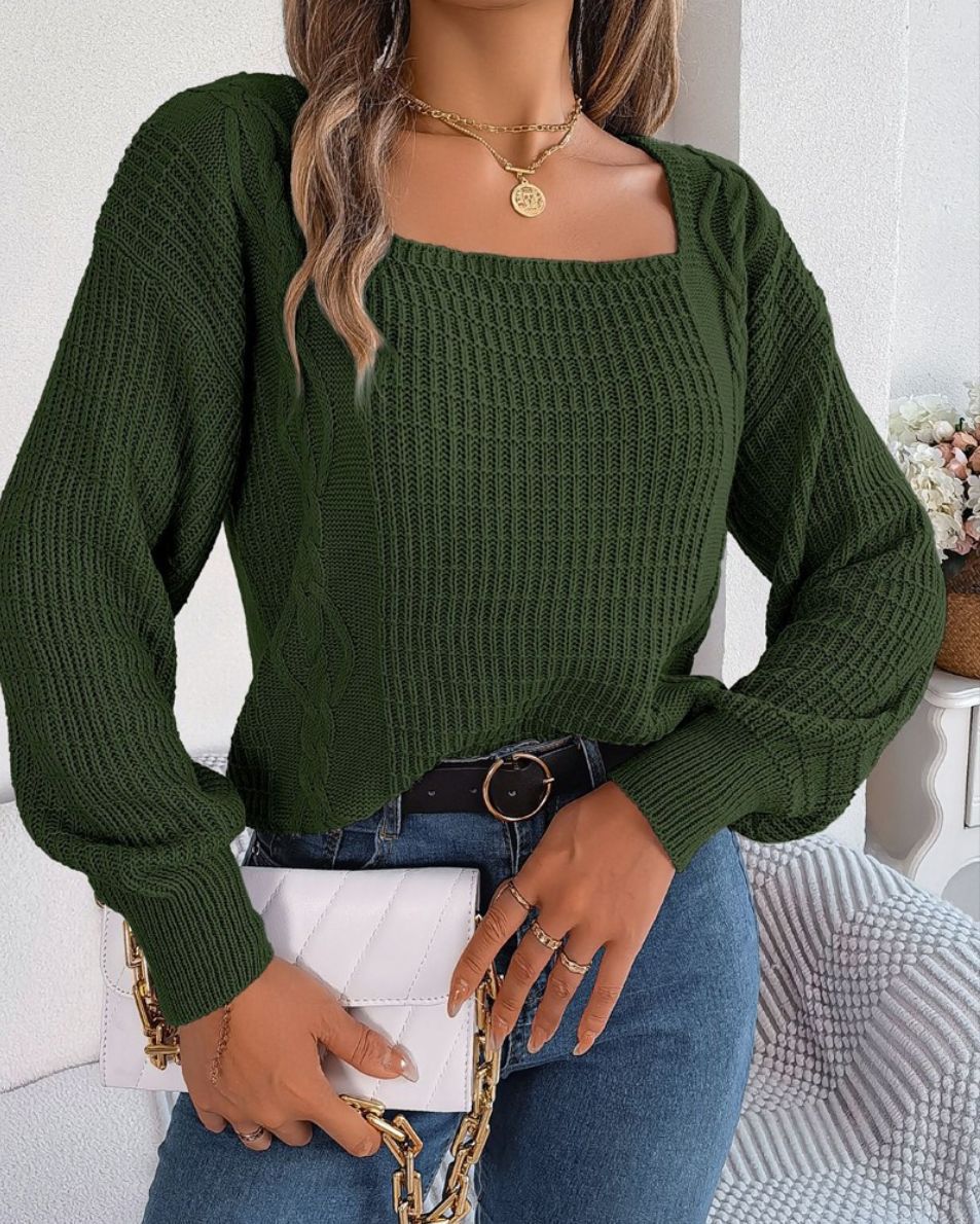 Pull en tricot décontracté pour femmes avec surface structurée et design de tresses romantiques Chic und Stil
