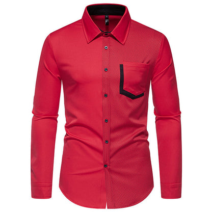 Chemise à manches longues pour hommes avec des éléments de design contrastants et une poche poitrine pratique Chic und Stil