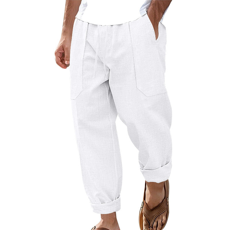 Pantalon cargo décontracté pour hommes avec poches latérales et taille élastique Chic und Stil