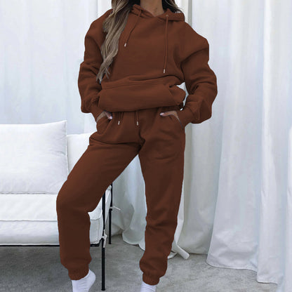 Pull en molleton à capuche décontracté pour femmes avec coupe ample et pantalon de jogging confortable Chic und Stil