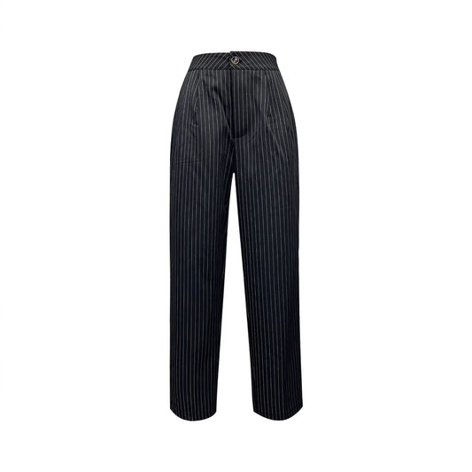 Women Elegant High Waist Pants with a Chic Pinstripe Pattern and Style