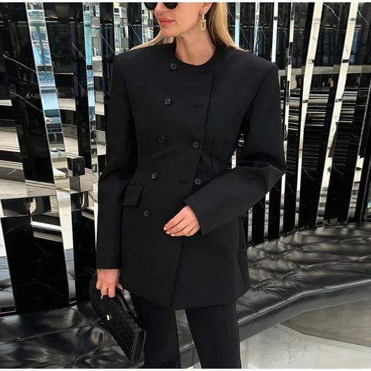 Dames Blazer taillé élégant avec jolie fermeture à double bouton Chic und Stil