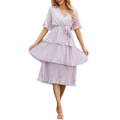 Robe midi à couches fluides pour femmes Chic und Stil