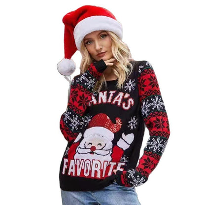 Pull de Noël pour femmes avec motif de Santa festif et détails brillants Chic und Stil
