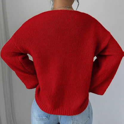 Pull en tricot oversize pour femmes avec détail de lacet décoratif Chic und Stil