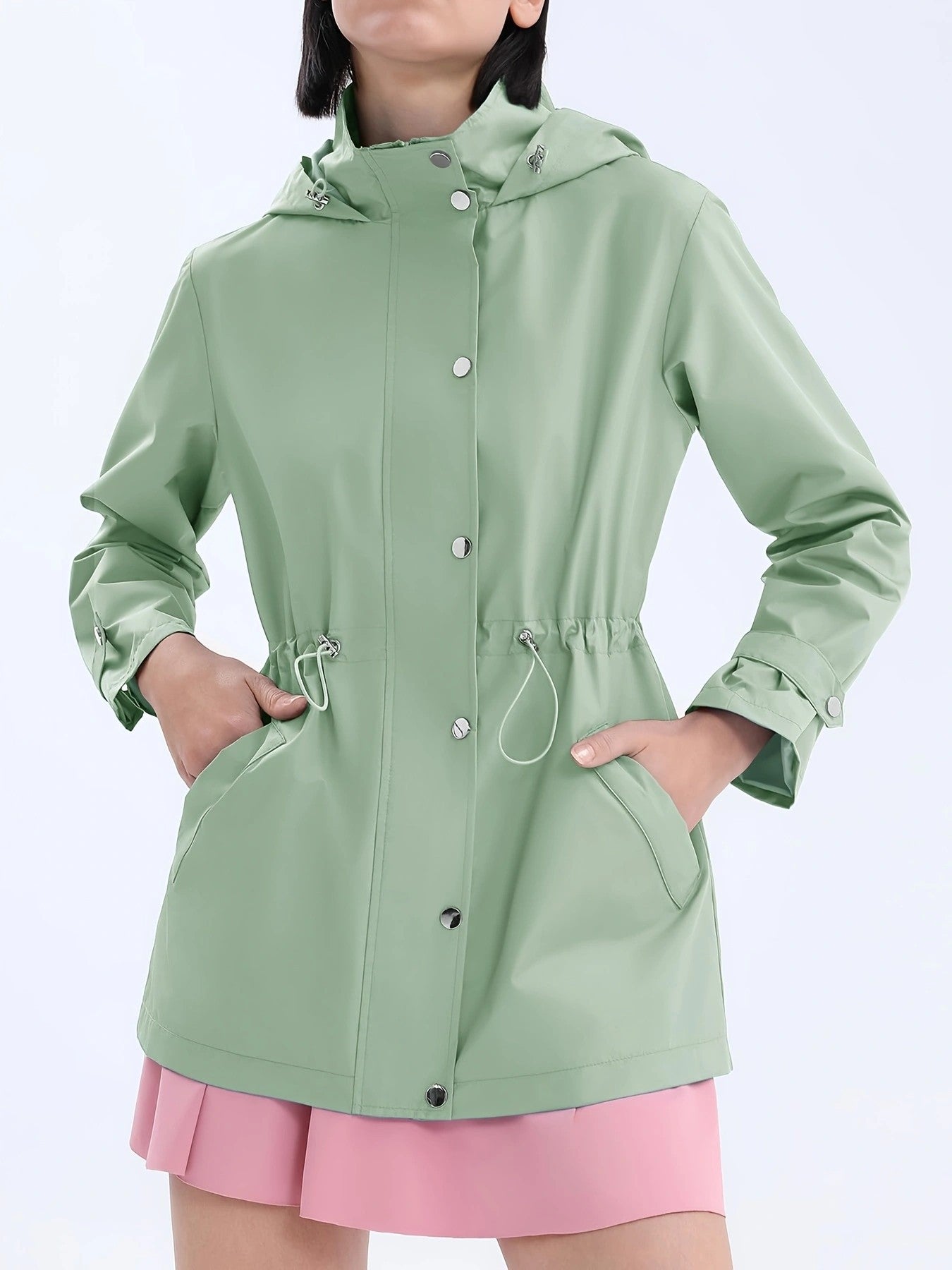 Functional practical jacket for women with adjustable waist and hood Chic and Style