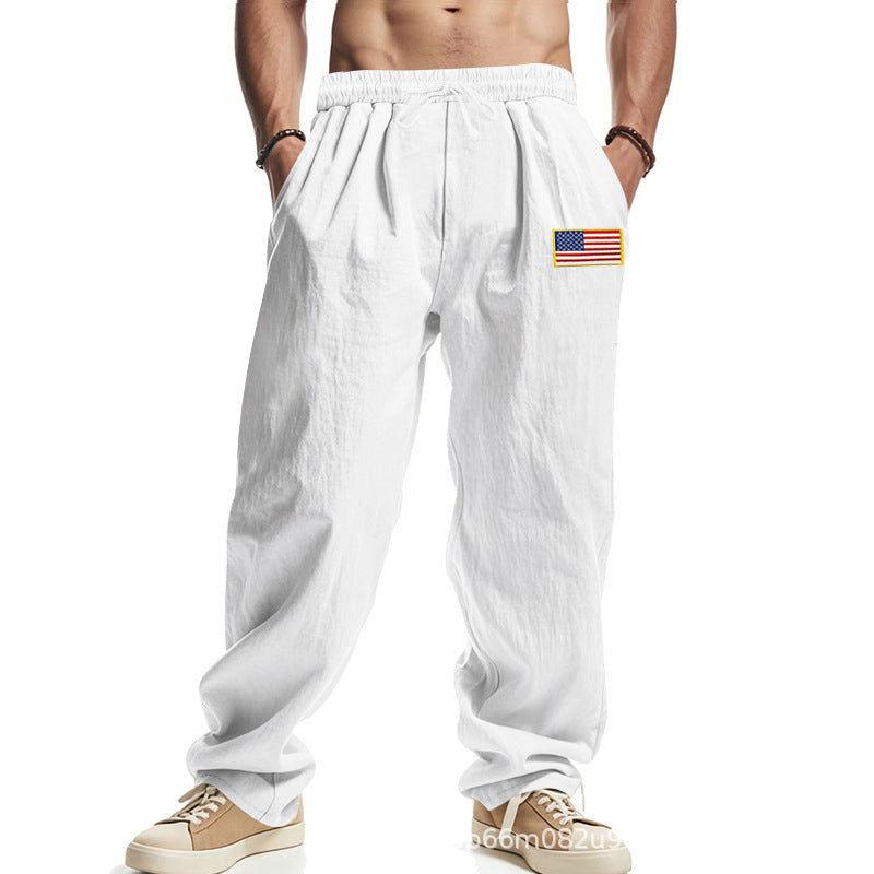 Leisure cargo pants for men with practical stretch belt and multicultural print Chic and Style